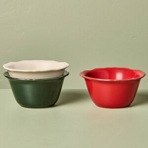 Hearth and Hand Mini Bowls Set Stoneware Reactive Glaze Holiday Christmas Target